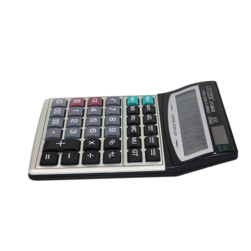 Gtttzen Large Button 16-Bit Display Calculator Ct-9616 Abs Metal Dual Power Supply Solar Energy Calculator