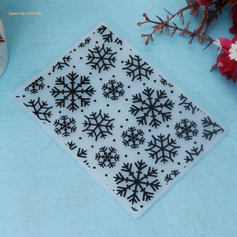 Plantilla de carpeta de plástico en relieve para álbum de recortes DIY, tarjeta de álbum de fotos, papel artesanal, copo de nieve de Navidad,