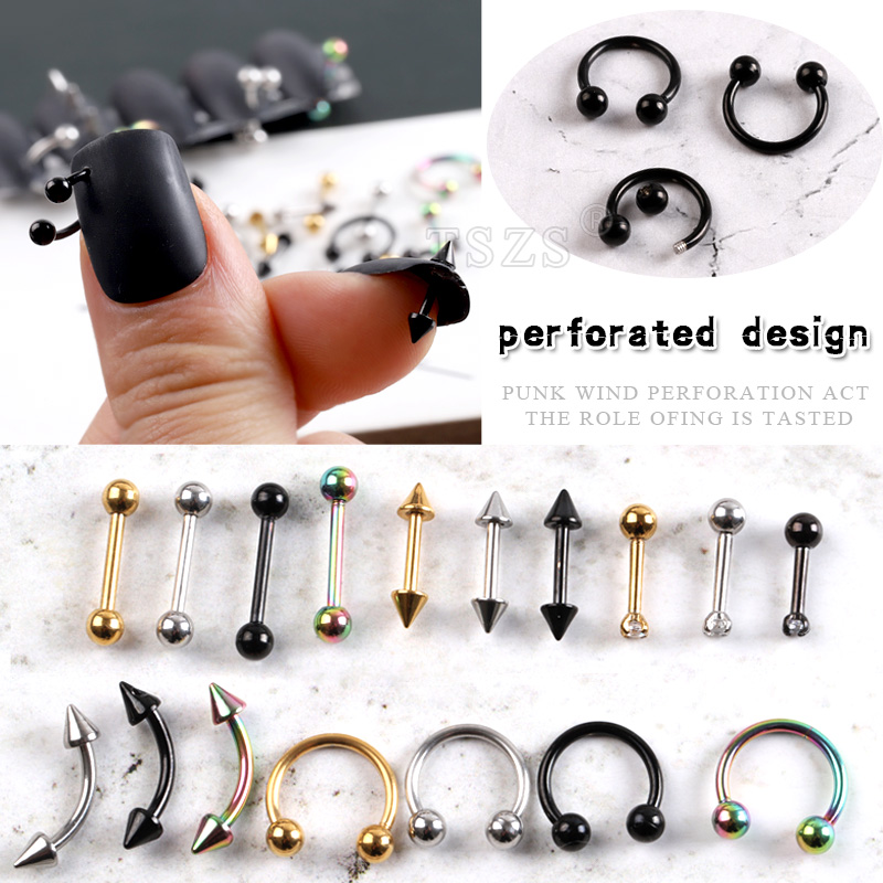 nagelpiercing 10 Stks/partij Punk Stijl Nail Onderdelen Piercing Legering Studs Metalen Curve Pijl Klinknagel Decoratie Nagels Kunst Accessoires Nail Charms