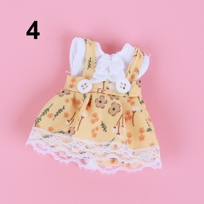 16cm bjd baby dukke tøj 1/12 blomster prinsessekjole dagligt fritidstøj tilbehør dukker legetøj til piger cool: 4