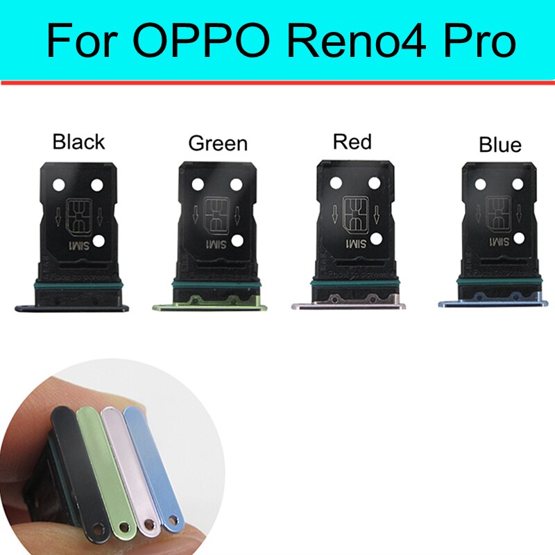 1 pcs sim card tray holder for oppo reno 4 pro sim micro reader card slot adapters card socket repair parts