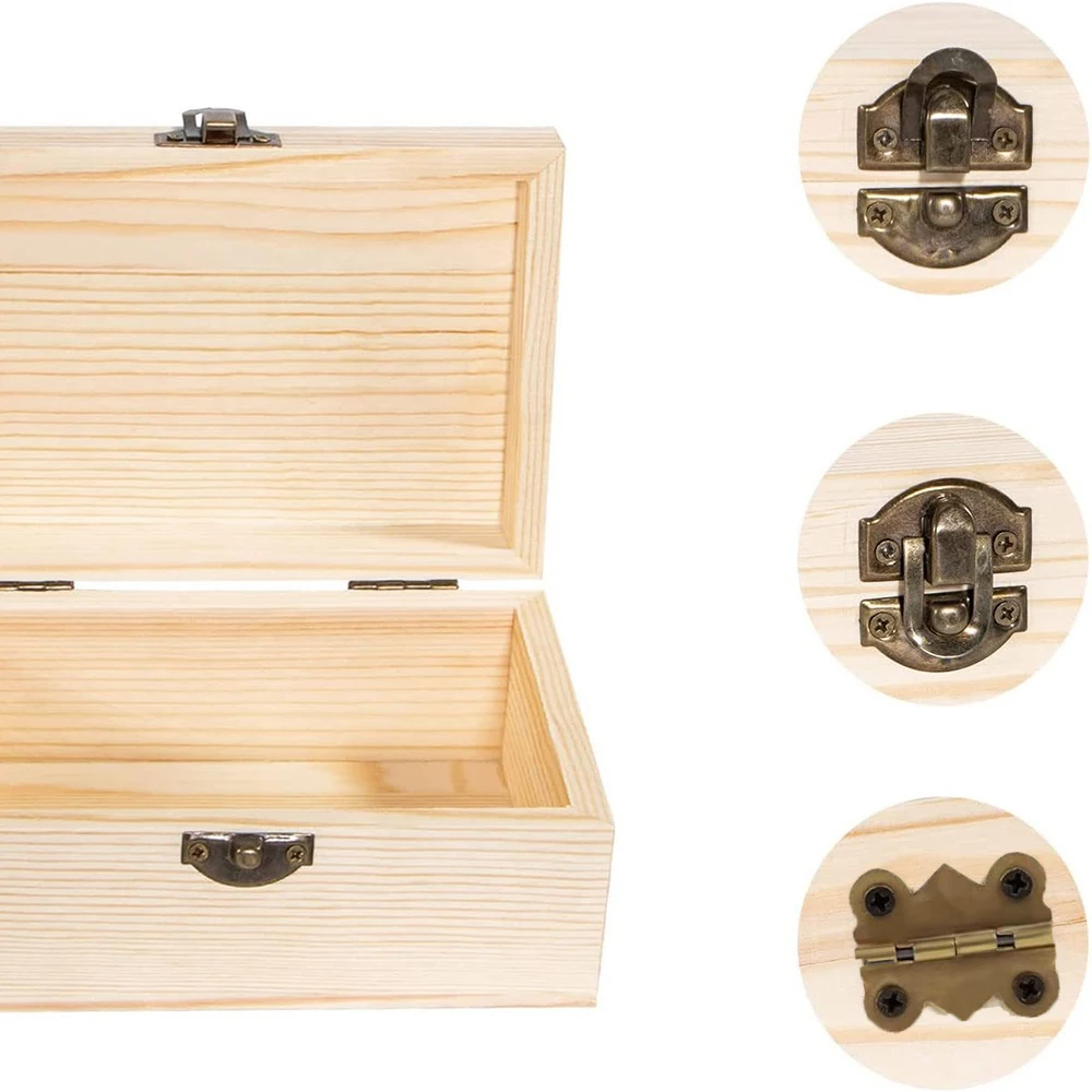 Wooden Storage Box With Hinged Lid Durable Multifunctional Case Crafts Jewelry Boxes For Household Pink Butterfly Letter Pattern