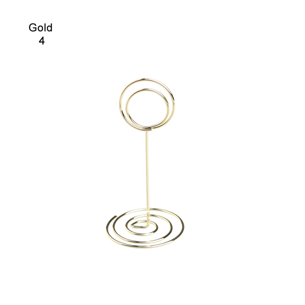Metalen Kaarthouder Romantische Hart Foto Clip Tafel Nummer Stand Wedding Party Desktop Decoratie Bureau Accessoires: Gold4