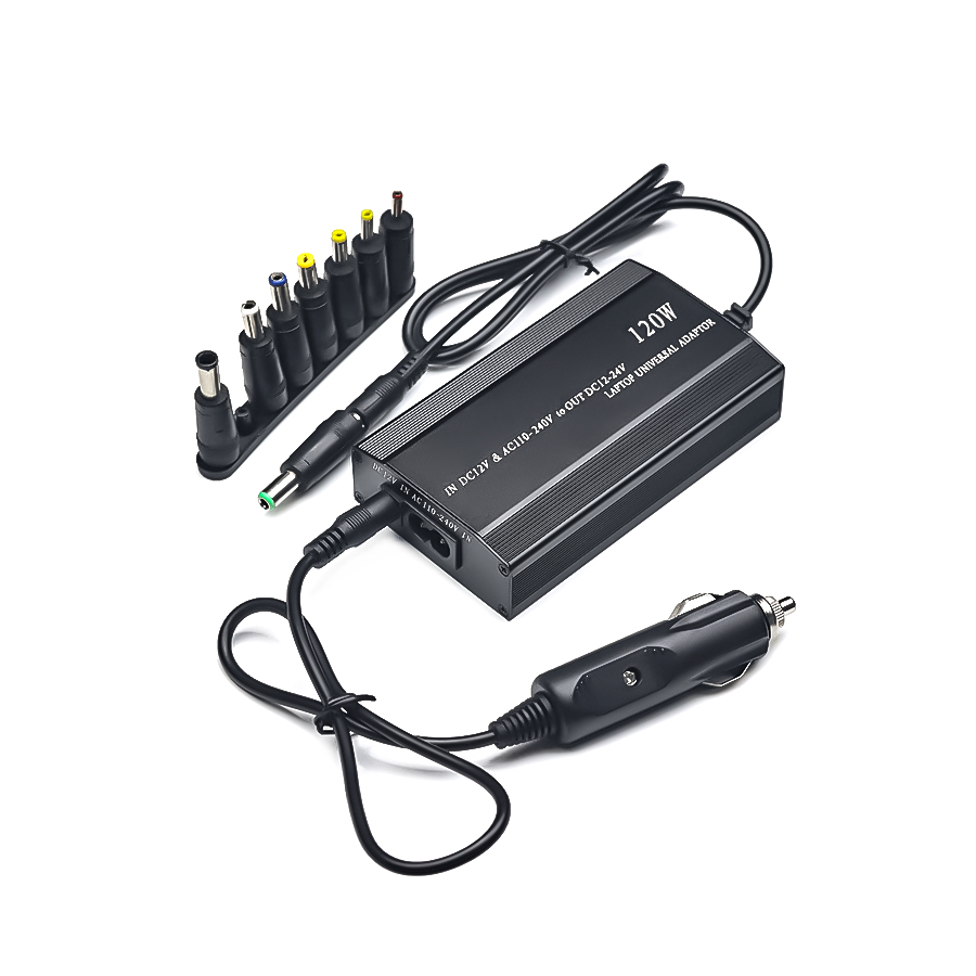 Multifunktionales Laptop-Netzteil, Autoladegerät, Computer-Adapter, 120 W, einstellbare Spannung für HP ASUS LENOVO ACER IBM