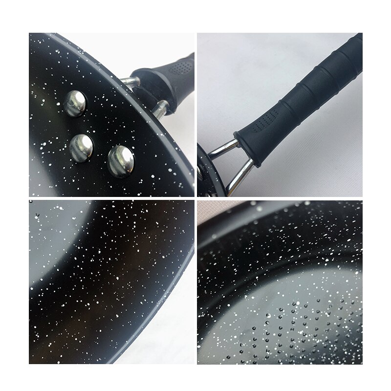 Baizheng røgfri non-stick pande ubelagt sundhed wok pandekage æg bøf stegepande dyb stegepande køkken køkkengrej