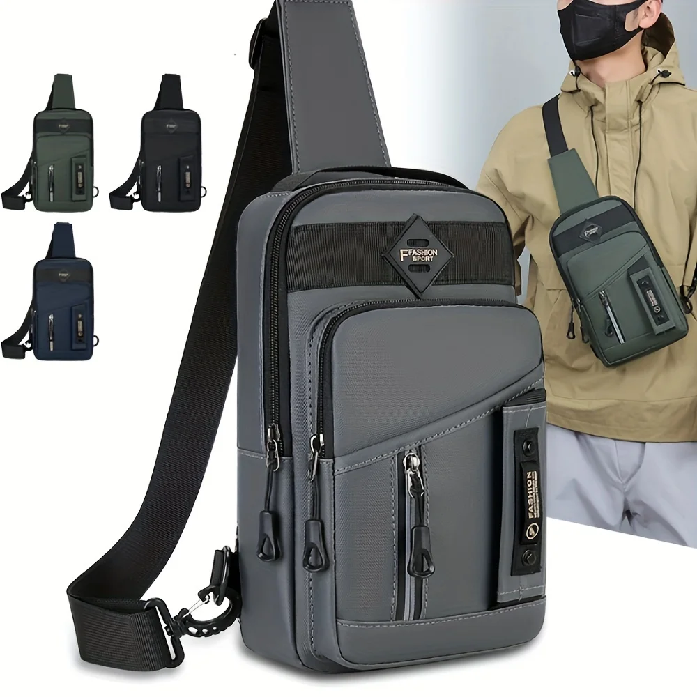 Herre skuldertasker brysttaske multifunktionelle crossbody-tasker rejseslyngetaske