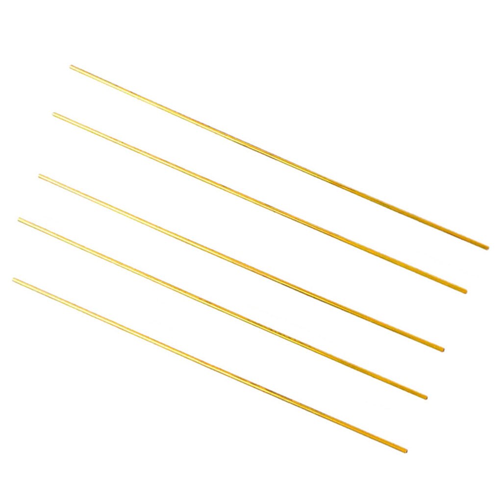 Engineering Round Brass Tube, Metal Round Tube, Architectural Steel Tube Copper Rod for DIY Craft, 300mm length, Set of 5