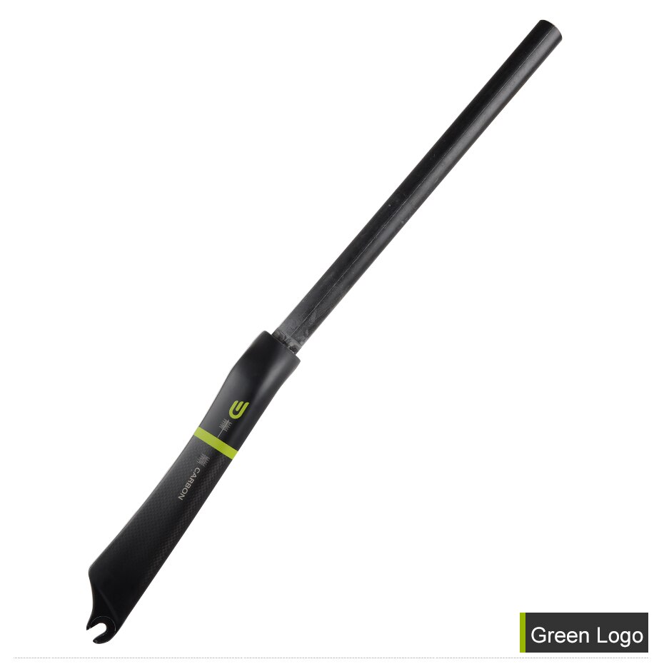 DODICI-horquilla plegable mate 3K de fibra de carbono para bicicleta, 20 pulgadas, horquilla de fibra de carbono para bicicleta, freno C, calibre de horquilla BMX de 28,6mm: Green Logo 20er