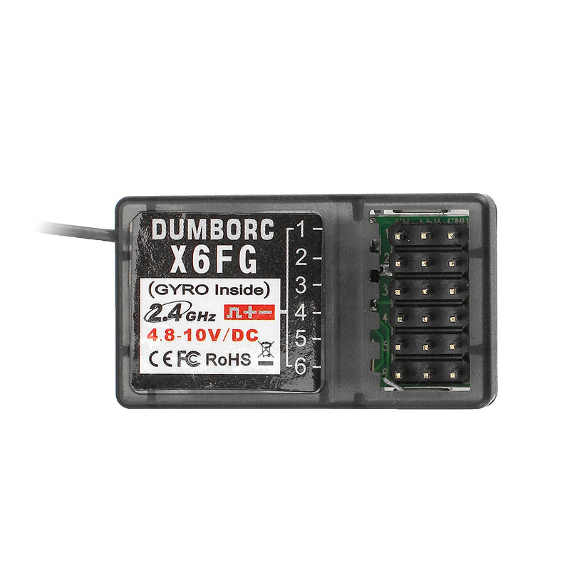 DUMBORC X6F/X6FG 2,4G 6CH receptor de sistema de Control de Radio para transmisor Domborc RC X6 transmisor de barco de coche RC