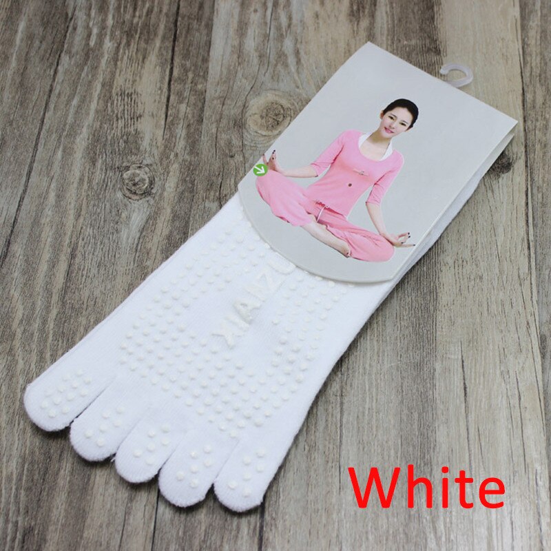 Sport Fitness Yoga Sokken Vijf-Teen Anti-Slip Ademende Klimmen Camping Wandelen Hardlopen Fietsen Yoga Vrouwen Doseren Sokken: White