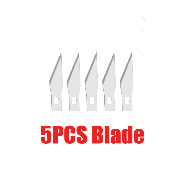 DIY Art Cutting Tool Craft Cutting Kinfe with Blade Safety Cutter Paper Knife with 5pcs Blades Cutting Pen Metal Engraving Pen: 5pcs Blade