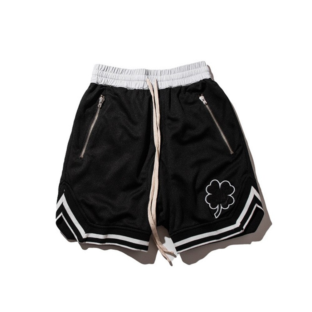 Sommer hip-hop populære shorts herre løs sport high street 5 point mandlige basketball bukser trend afslappede korte bukser: Sort / Xl