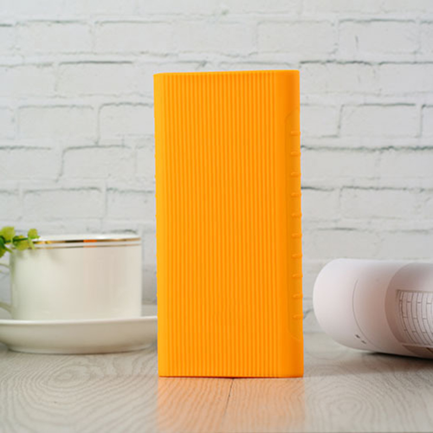 For Xiaomi Power Bank 2 10000 mAh Soft Silicone Protective Anti-slip Case External Battery Cover Screw Thread Colourful Skin: orange