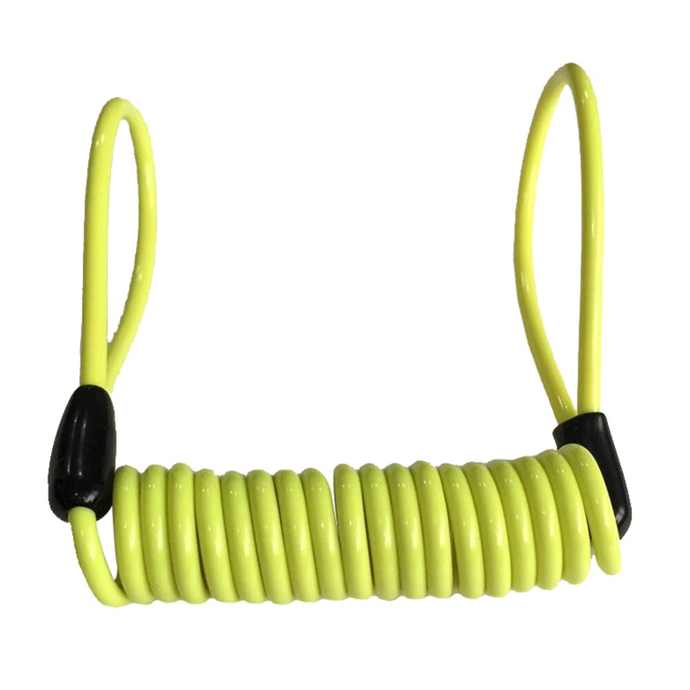 120cm Motorcycle Motorbike Safety Disc Brake Lock Spring Reminder Cable Coil Chic: Yellow