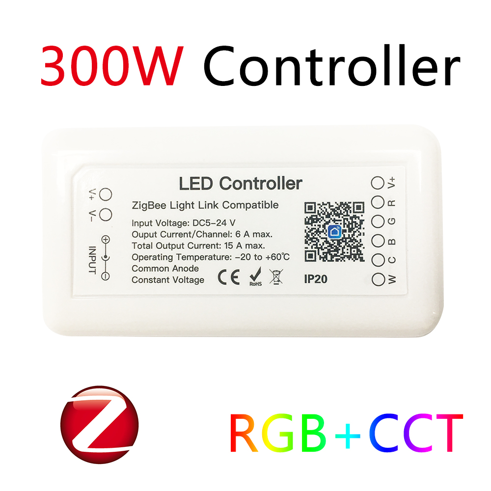 IHSENO Tuya Zigbee Controller LED intelligente Controller RGB + CCT Controller per strisce luminose a 6 pin DC12-24V Funziona con Alexa Google Assistant