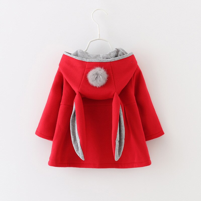 Baby Girls Coat Winter Spring Baby Girls Princess Coat Jacket Rabbit Ear Hoodie Casual Outerwear for girl Infants clothing