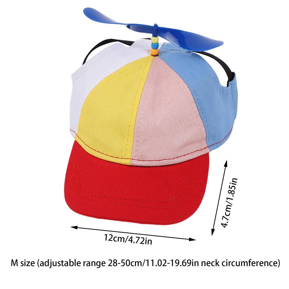 Cappello a elica per cani cappelli per sport tutto'aria aperta per animali domestici con fori per le orecchie cappello per cani cappello a cilindro per elicottero arcobaleno per piccoli cuccioli di gatti forniture per animali domestici: L / Rosso
