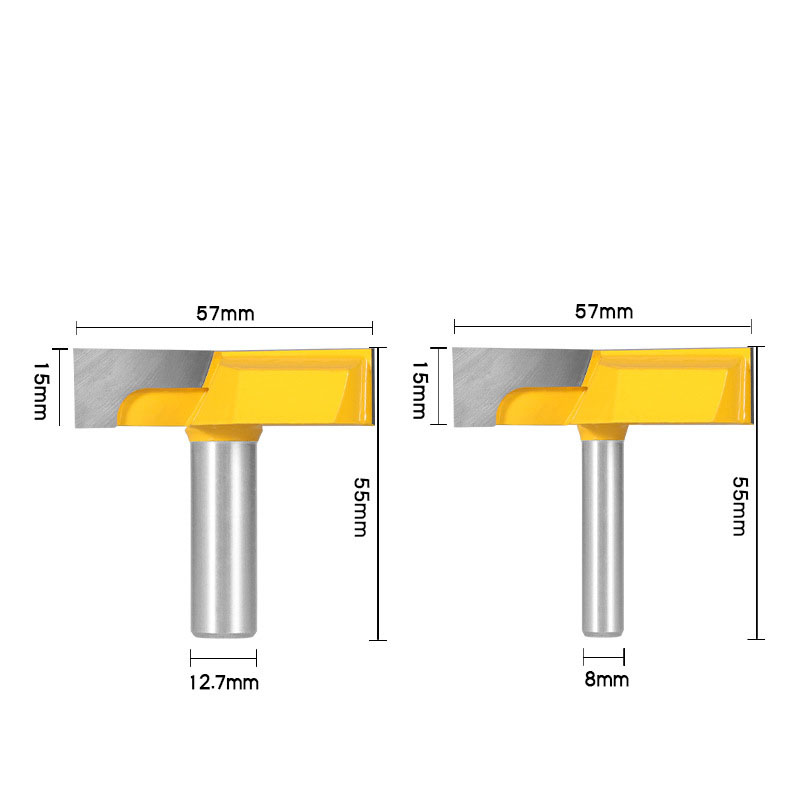 Cleaning Bottom Router Bits with 8mm 1/2mm Shank,2-1/4 Cutting Diameter for Surface Planing Router Bit