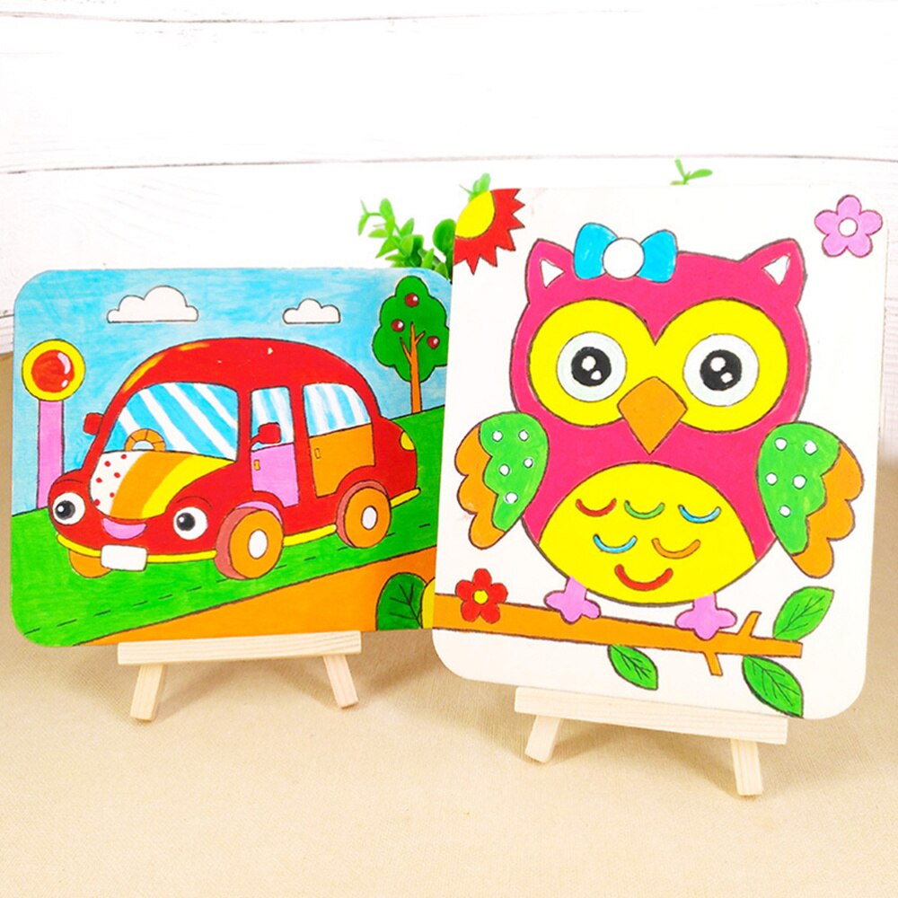 5 Set Houten Diy Graffiti Tekentafel Tool Kit Diy Kleur Vullen Tekentafel Grappig Diy Gekleurde Tekening Board Creatieve diy Pa