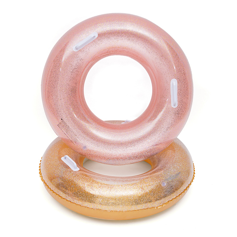 zomer 90/120cm golden/roze sequin inflatabel zwemmen ring, opblaasbare water drijvende rij eiland voor kinderen volwassen
