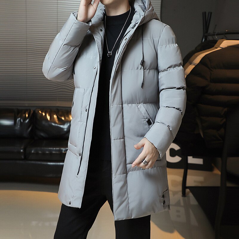 Manteau mi-long en coton épais pour homme, vêtement à la , Version coréenne, , populaire, hiver: 7XL(115-127.5)KG / GRAY