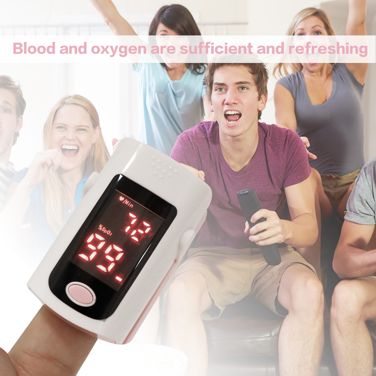 Pink Fingertip Pulse Oximeter Blood Pressure Oximetry Heart Rate Monitor SpO2 Oximetry Monitor without Battery Without Battery