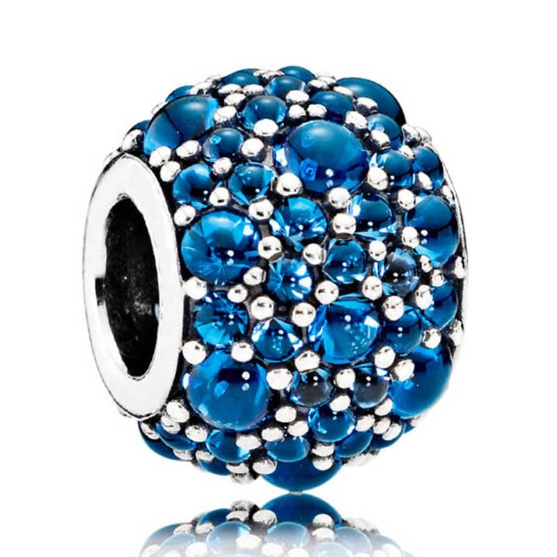 925 Sterling Silver Charm Shimmering Droplet Mosaic Ball Heart Elevated Star Starfish Beads Fit Popular Bracelet Diy Jewelry: 1