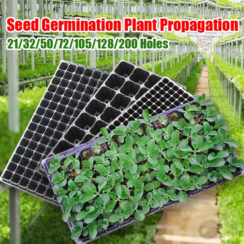 200 Holes Plastic Seedling Starter Trays Plant Flower Pots Nursery Grow Box Tray Plug Planting Planter Container