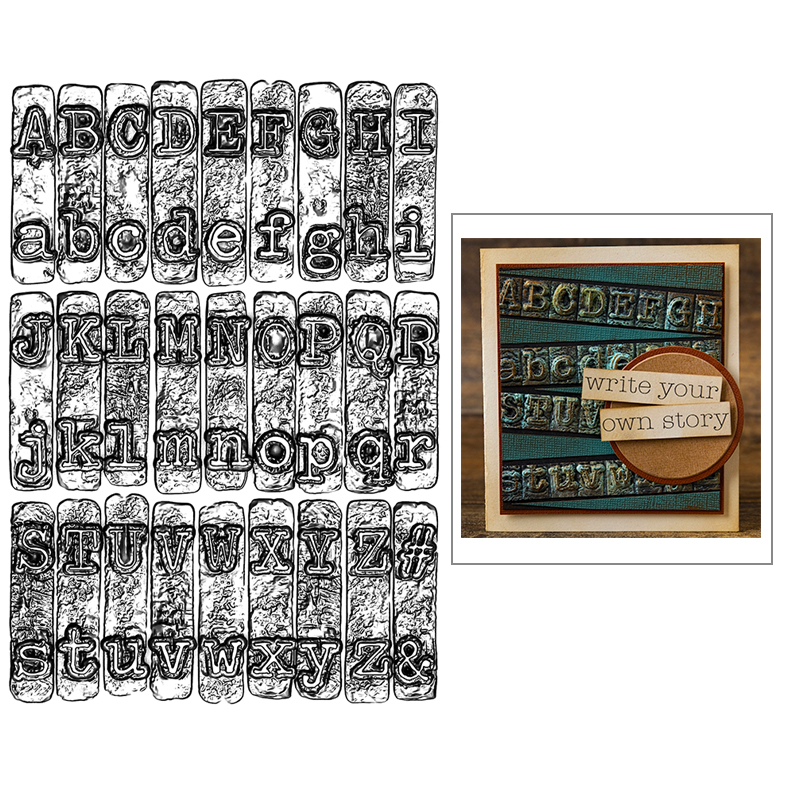 3D Embossed Folder For DIY Making English Alphabet Background Greeting Card Scrapbooking No Stamps Metal Cutting Dies
