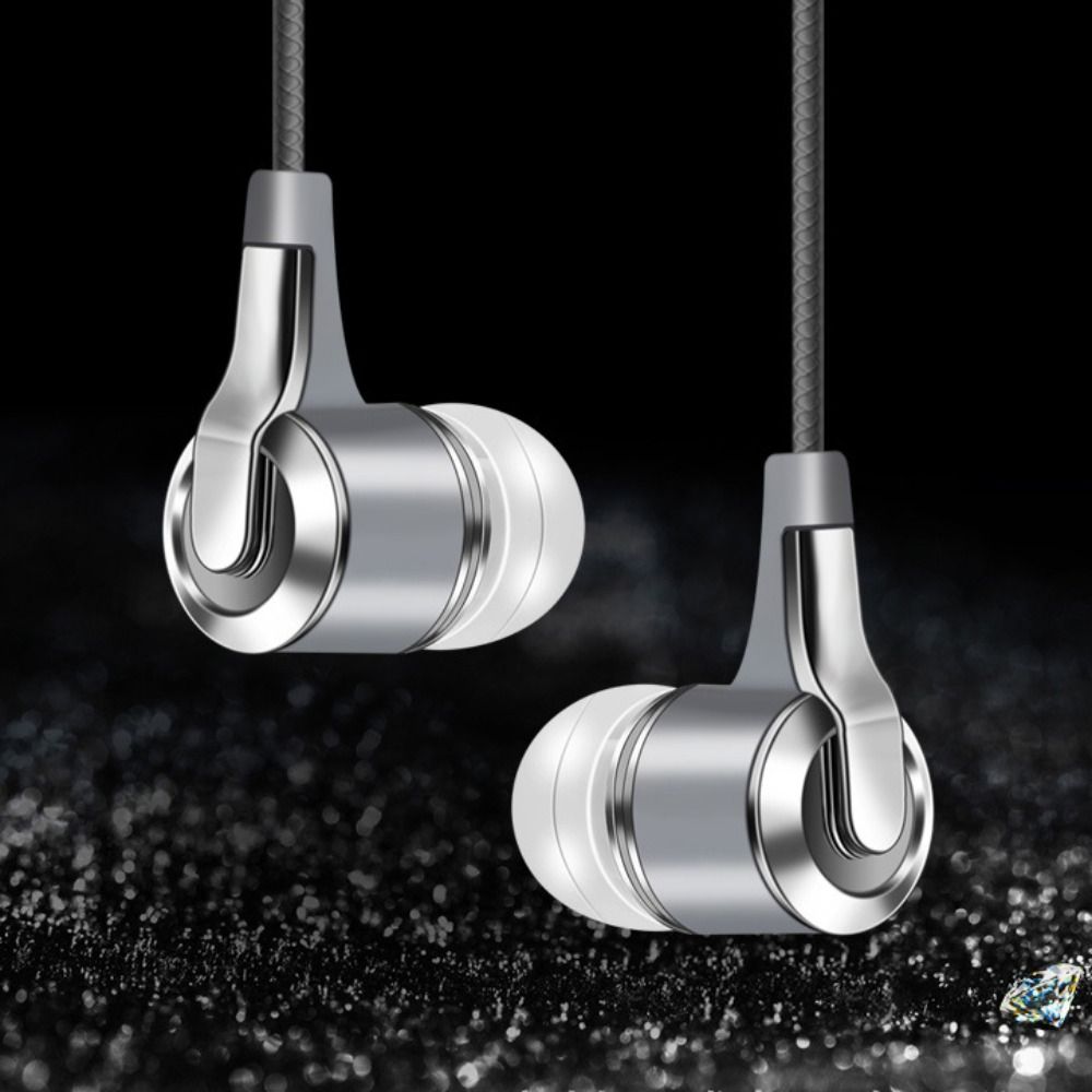 Wired Headphones 3.5mm Sport Earbuds Heavy Bass Wire Controlled In-ear Phone Earphones Stereo Headset with Mic Music Gaming