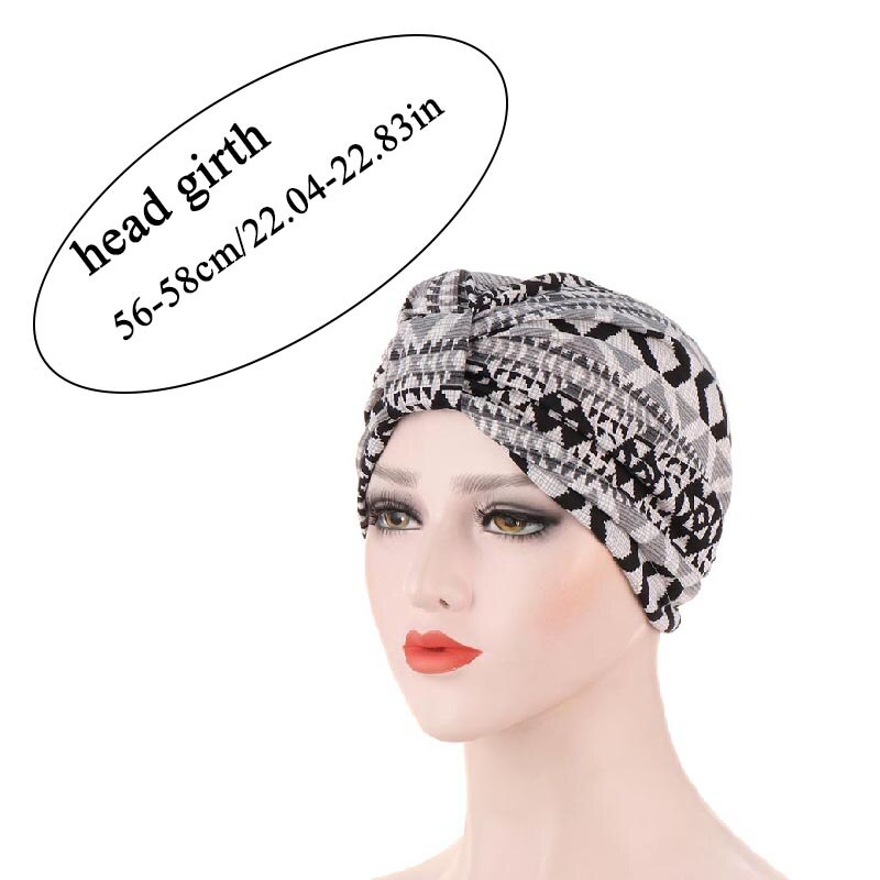 Muslimske hodeplagg caps trendy skrive ut dame uformelt turban panser floral myk bomull tøye ut india pakke inn hode skjerf indre hijabs