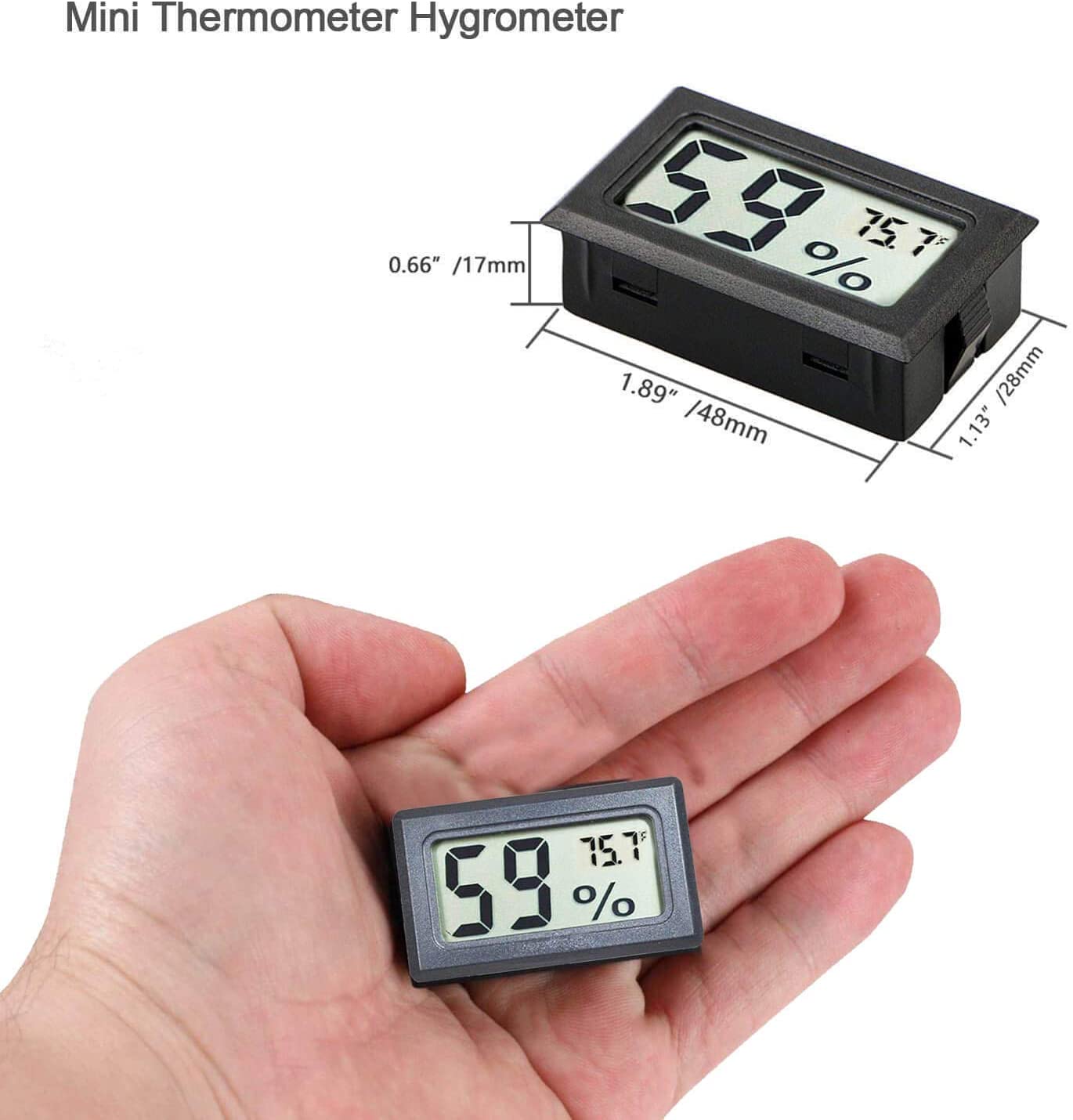 Mini Hygrometer Thermometer Digital Indoor Humidity Gauge Monitor with Temperature Meter Sensor Celsius/Fahrenheit