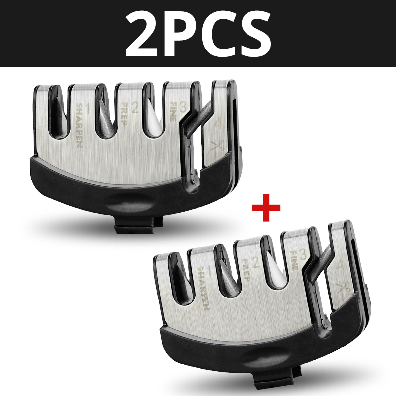 Aiguiseur de Couteau Anti-Dérapant 3 en 1 Affûteurs manuels Convient à Toutes les Tailles de Couteaux de Cuisine 3 Processus d'Aiguisage Anti dérapant Finition Mat Noire Ergonomique: vert clair