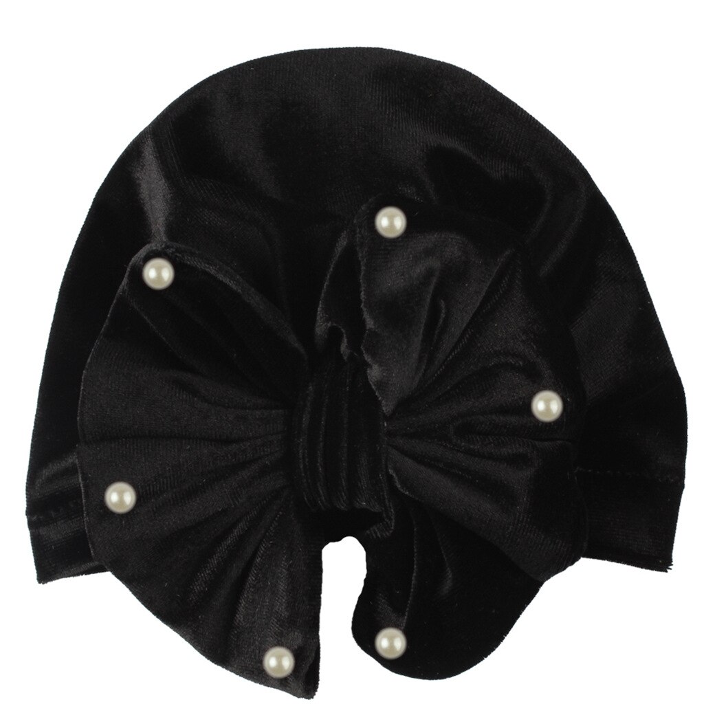 Chapeau indien en velours doré pour enfants | Perles, chapeau avec nœuds, casquette pour enfants, couvre-chef pour filles, 11 couleurs, offre spéciale,: black