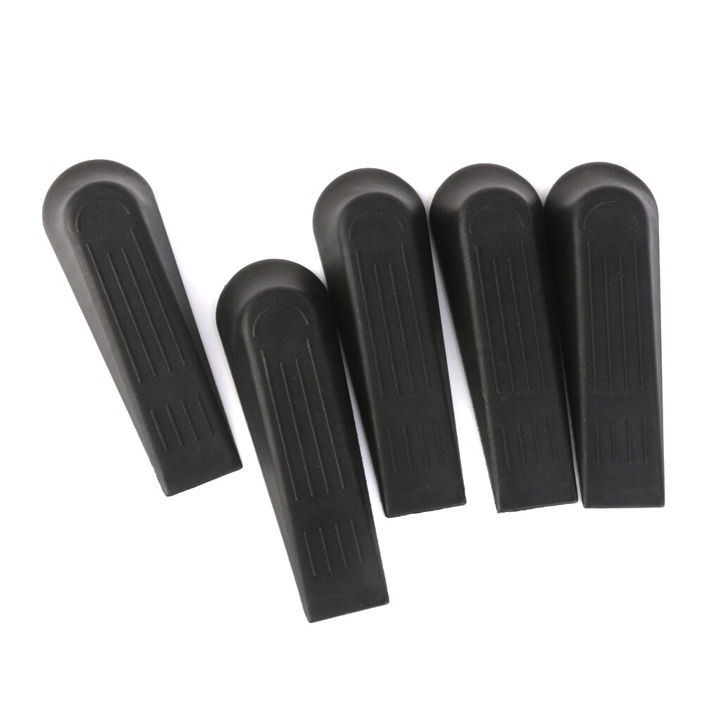 5PCS Black Door Stops Stoppers Wedges Jam Block Holder Cather Home Office