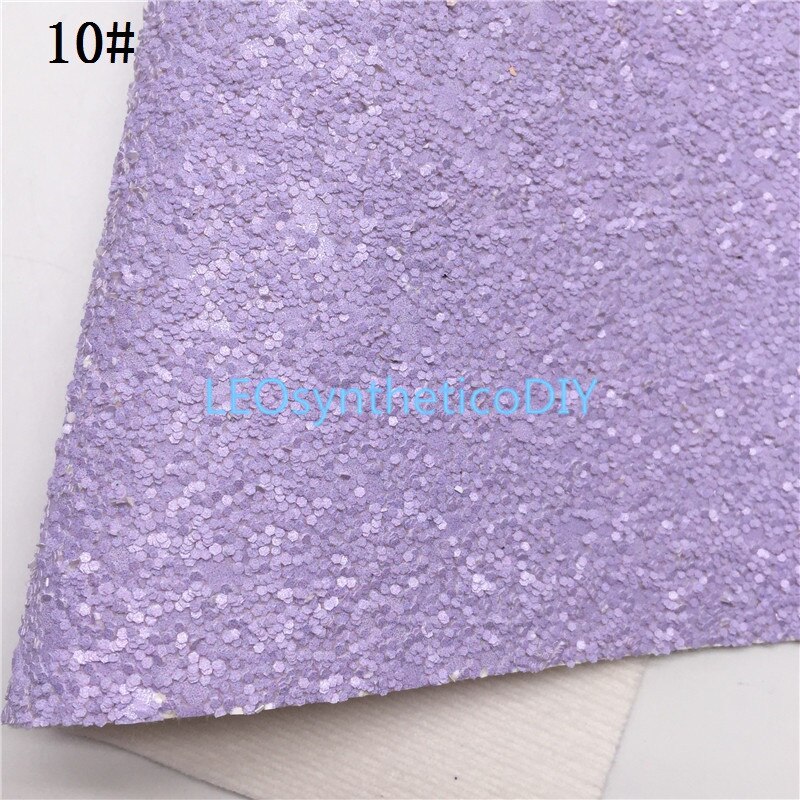 LEOsyntheticoDIY Neon Chunky Glitter Vinyl Fabric Sheet Felt Backing Synthetic Leather Faux Vinil DIY A4 SIZE R033A: 10