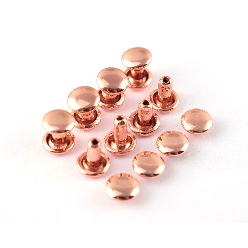 Rose Gold Doppel Kappe Leder Nieten Verschluss schnappt Metall Schnelle Niet Nieten Leder Handwerk Kleidung/Schuhe/Taschen/gürtel Reparatur
