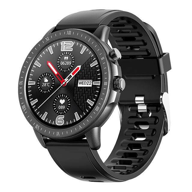 Smart Watch Women Full Touch Waterproof Multi-sports mode Pedometer Heart Rate Smartwatch Fitness Bracelet for Lady: Silicon Black Black