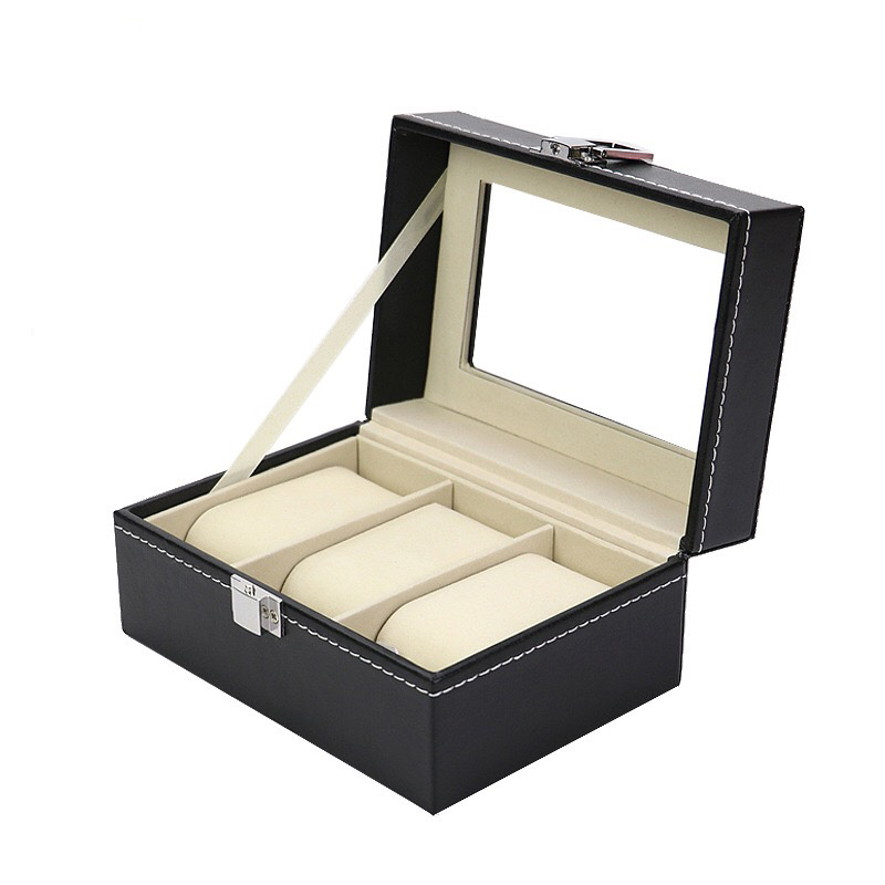 Organizer Carbon Fiber Double Layer Boxes Watch Necklace Ring Storage Box Jewelry Storage Multifunction Container Holder