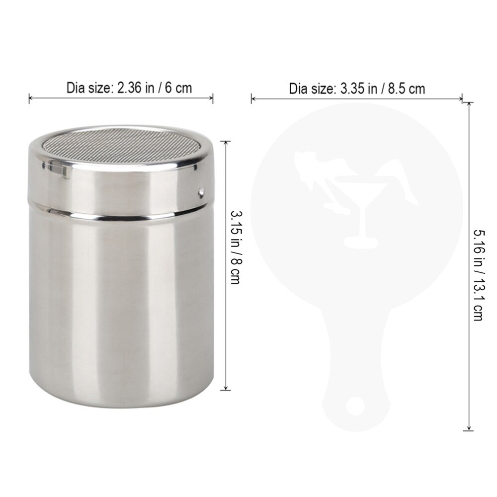 1 Set Special Coffee Duster Coffee Printing Model Coffee Shaker Stainless Steel Coffee Flour Sifter for Kitchen Home Ca
