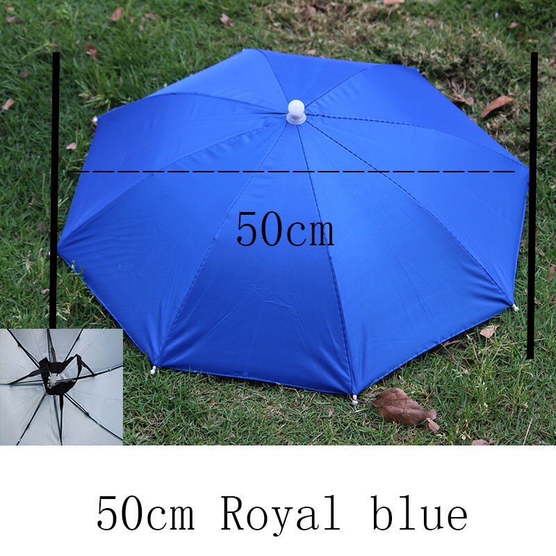 YADA Headwear Kappe Kopf Hüte Tragbare Kopf Regenschirm Hütte Angeln Kappen Punkt Spitze Regenschirm Sport Kappe Handarbeit draussen Regenschirm YD153: königlich Blau