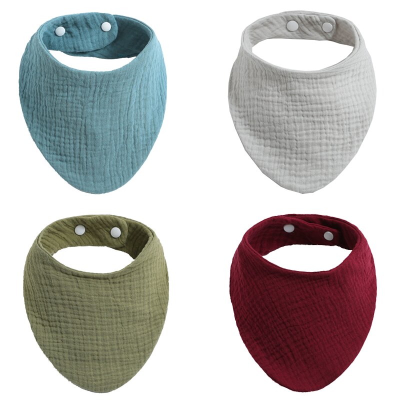 4Pcs/ Lot Cotton Baby Bibs Adjustable Triangle Newborns Saliva Towel Toddler Baby Boys Bib Burp Cloth Scarf Baby Shower: WKD40007