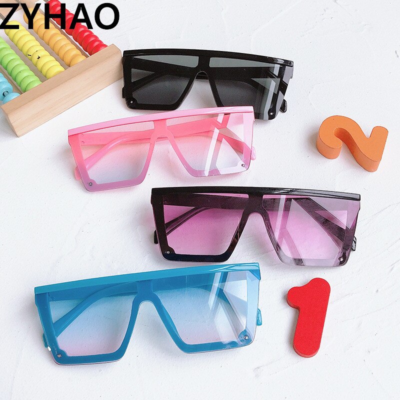 Børn plastik børn firkantede solbriller lyserøde piger drenge baby solbriller  uv400 oculos briller