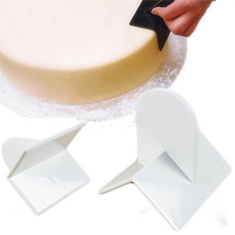 DIY Plastic Haakse Cake Soepeler Paddle Tool Polijstmachine Finisher Van Fondant Suiker Ambachtelijke Bakvormen Gebruiksvoorwerpen Effen Wit Decor