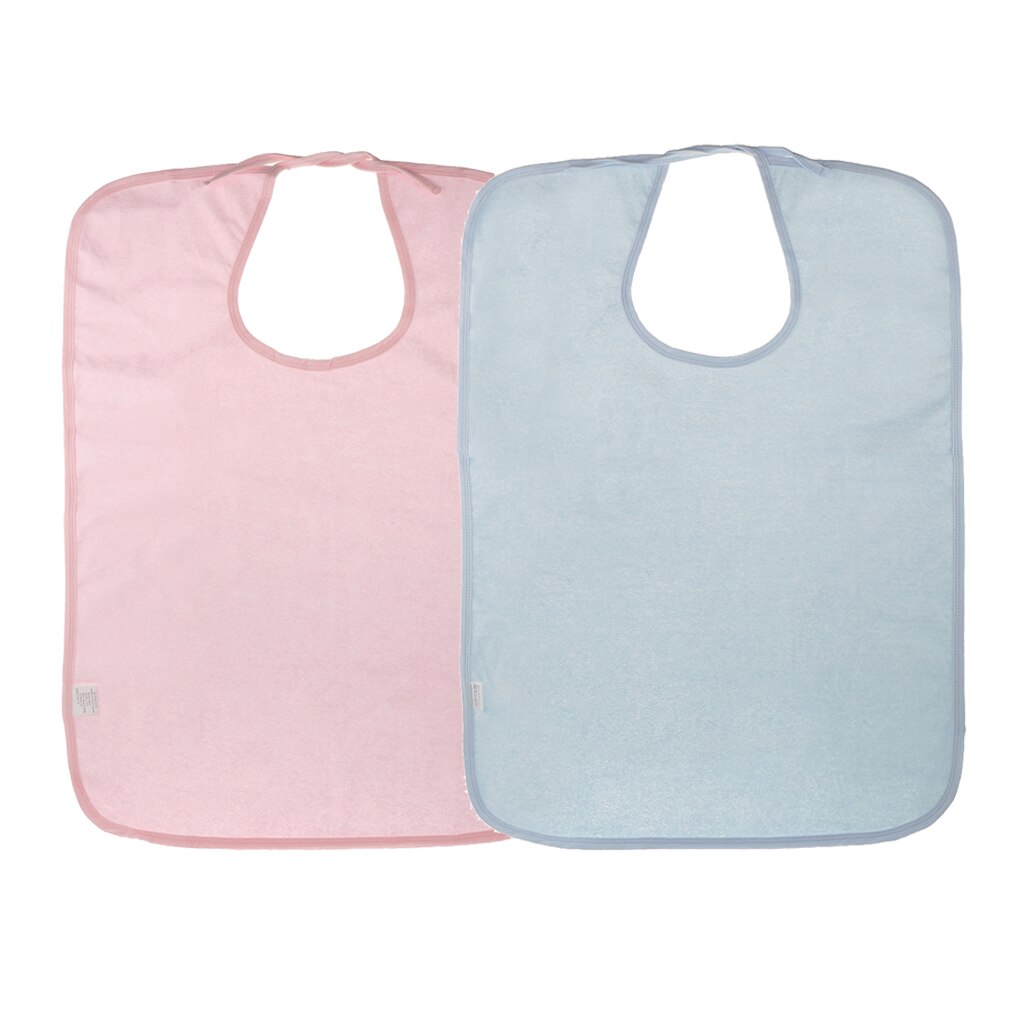 Babero para personas mayores y adultos con discapacidad, delantal de ayuda Protector de tela Mealtime, 2 uds.