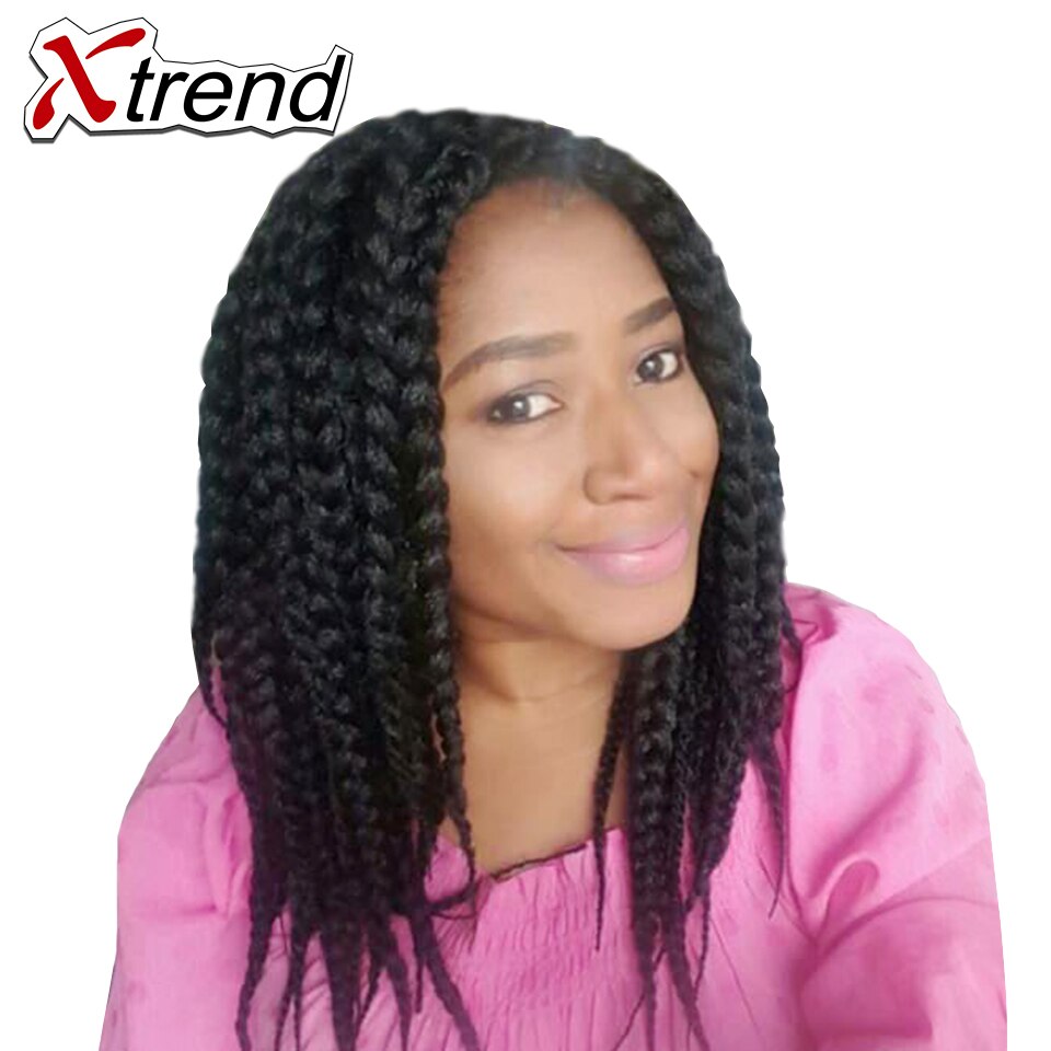 Xtrend 3 S Doos Braid Gehaakte Haar 14 inch 12 stands Synthetisch Haar Extensions Bruin Bordeaux Hoge Temperatuur Fiber 4 Stks/partij