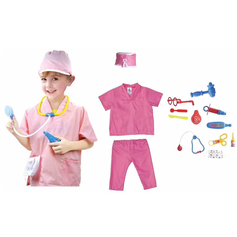 11PCS Cosplay Toy Children Pretend Toy Doctor Lawyer Police Ordinary Stage Equipment Play House Cosplay: White