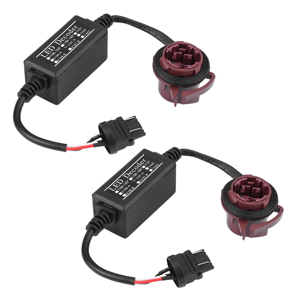 2PCS 3157 LED Bulb Power 8W Error Free Canceler Adapter Decoder Fog Turn Brake Signal Anti-Hyper Flashing Blinking