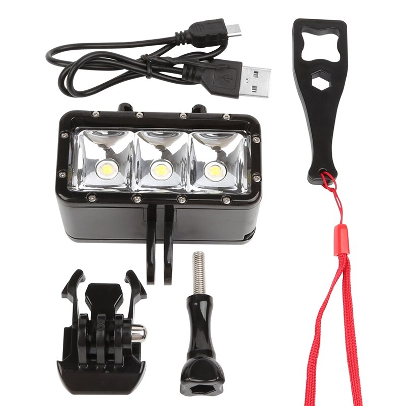 Waterdichte Duiken Licht High Power Dimbare Led Licht Onderwater Licht Voor Gopro Hero 4/3 +/3/2/sjcam SJ4000/SJ5000/Xiaomi Met 1