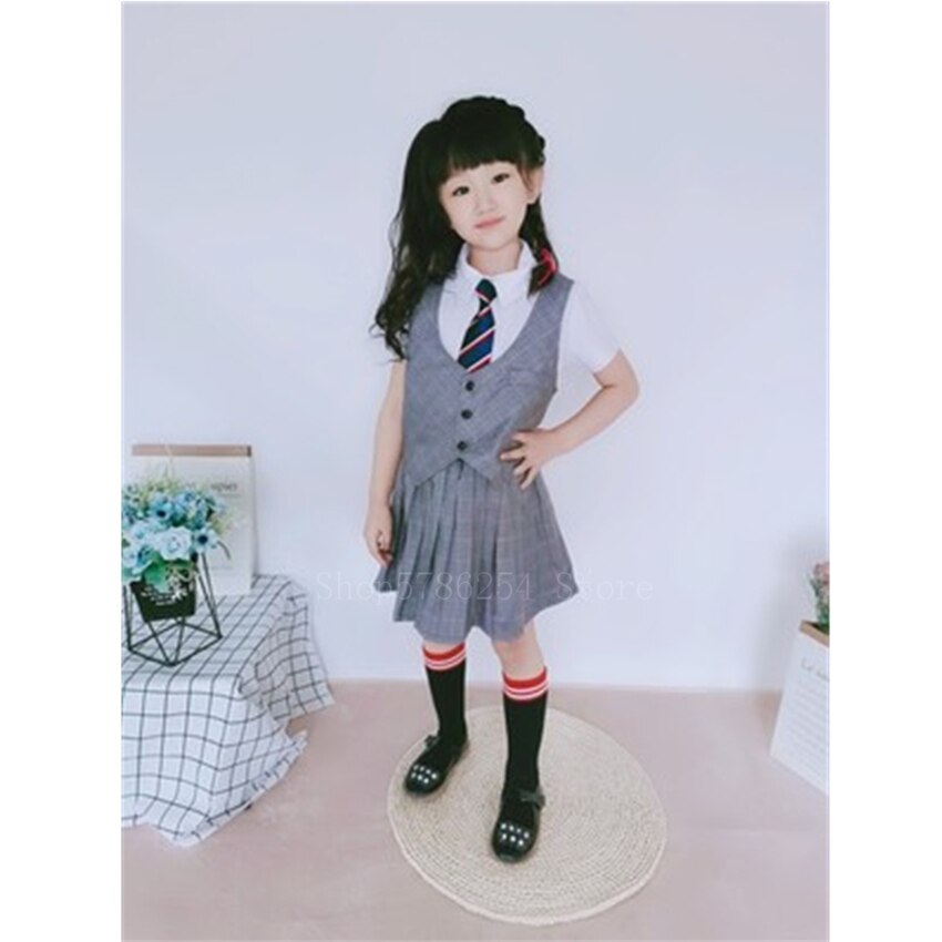 100-180CM Kids School Uniform Japanese Style British Boys Girl Primary Student Choir Class Suit Teenagers Dance Costume